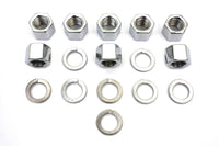 HARLEY Chrome Cylinder Base Nuts and Washers Fits 1941-1977 FL,   1971-1977 FX,   1936-1940 EL,