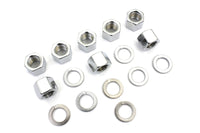 HARLEY Chrome Cylinder Base Nuts and Washers Fits 1941-1977 FL,   1971-1977 FX,   1936-1940 EL,