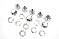 HARLEY Chrome Cylinder Base Nuts and Washers Fits 1941-1977 FL,   1971-1977 FX,   1936-1940 EL,
