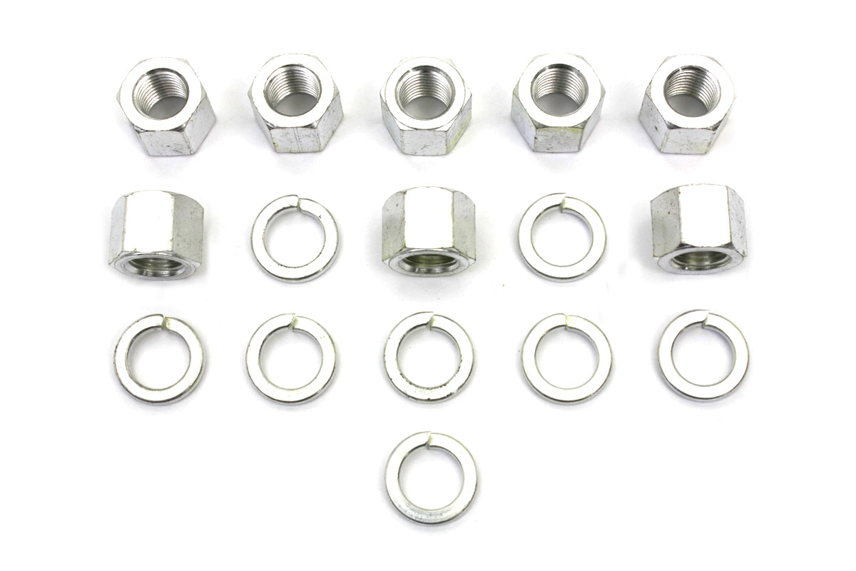 HARLEY Zinc Plated Cylinder Base Nuts and Washers fits 1936-1940 EL,  1941-1977 FL,  1971-1977 FX,