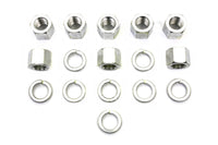 HARLEY Cadmium Cylinder Base Nuts and Washers Fits 1941-1977 FL,   1971-1977 FX,   1936-1940 EL,