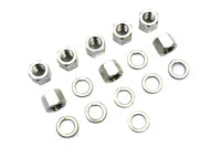 HARLEY Cadmium Cylinder Base Nuts and Washers Fits 1941-1977 FL,   1971-1977 FX,   1936-1940 EL,