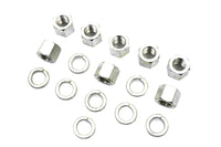 HARLEY Cadmium Cylinder Base Nuts and Washers Fits 1941-1977 FL,   1971-1977 FX,   1936-1940 EL,
