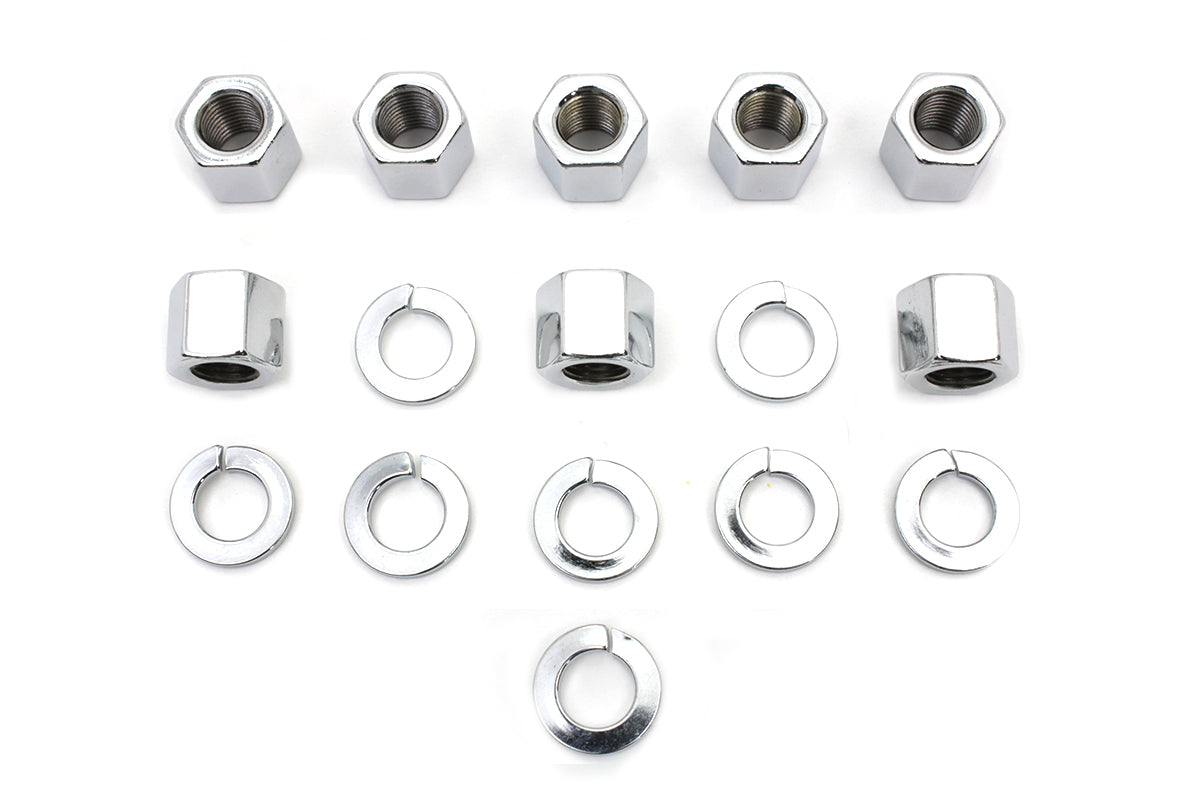 HARLEY Chrome Stock Cylinder Base Nuts and Washers Fits 1957-1985 XL,   1929-1952 WL,   1929-1973 G,
