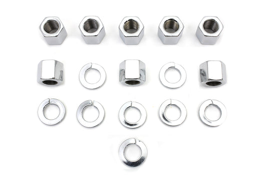 HARLEY Chrome Stock Cylinder Base Nuts and Washers Fits 1957-1985 XL,   1929-1952 WL,   1929-1973 G,