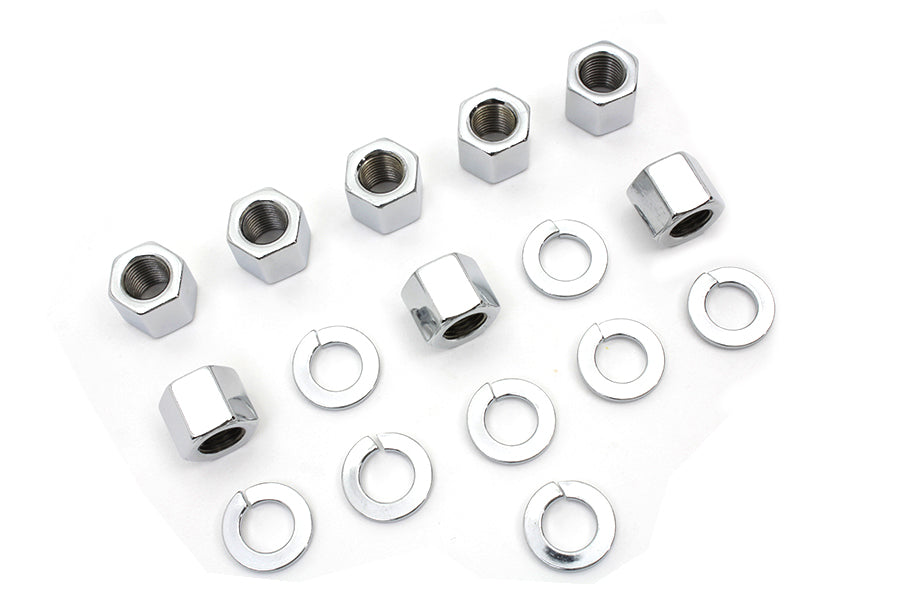 HARLEY Chrome Stock Cylinder Base Nuts and Washers Fits 1957-1985 XL,   1929-1952 WL,   1929-1973 G,