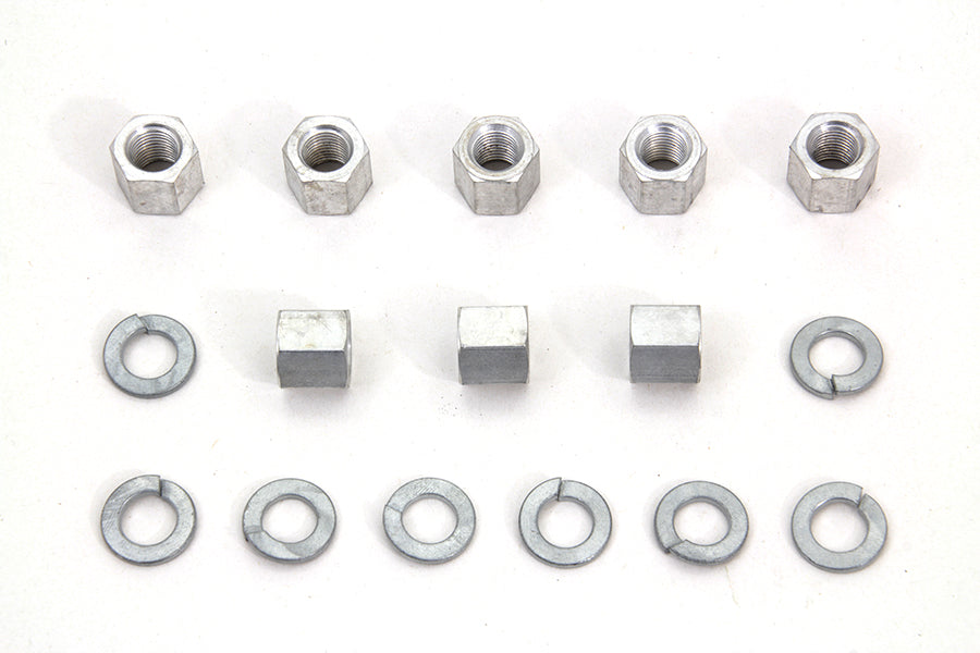 HARLEY Cadmium Cylinder Base Nuts and Washers Fits 1957-1985 XL,   1929-1952 WL,   1932-1973 G,