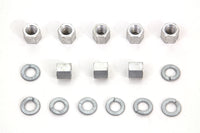 HARLEY Cadmium Cylinder Base Nuts and Washers Fits 1957-1985 XL,   1929-1952 WL,   1932-1973 G,