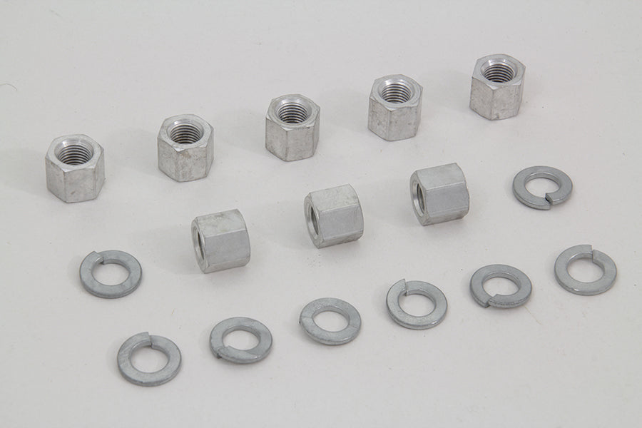 HARLEY Cadmium Cylinder Base Nuts and Washers Fits 1957-1985 XL,   1929-1952 WL,   1932-1973 G,