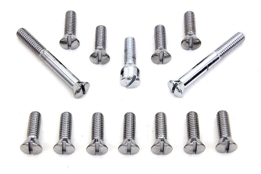 HARLEY Chrome Transmission Top Cover Screw Kit Fits 1941-1978 FL,   1971-1978 FX,   1936-1940 EL,