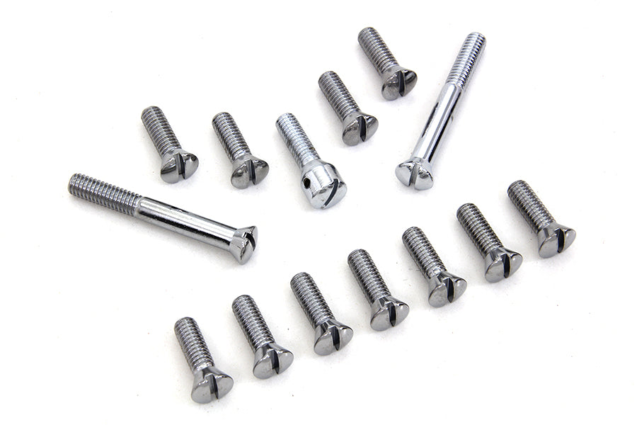 HARLEY Chrome Transmission Top Cover Screw Kit Fits 1941-1978 FL,   1971-1978 FX,   1936-1940 EL,