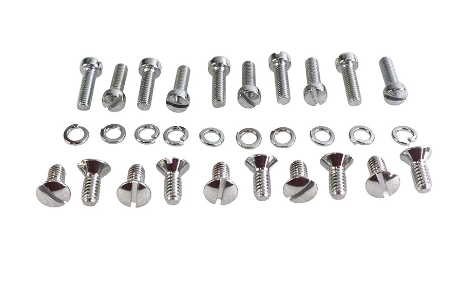HARLEY Chrome Outer Primary Cover Screw Set Stock Fits 1936-1940 EL,   1941-1964 FL,   1937-1948 UL,