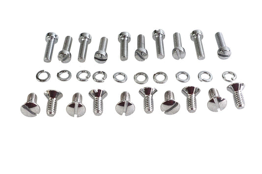 HARLEY Chrome Outer Primary Cover Screw Set Stock Fits 1936-1940 EL,   1941-1964 FL,   1937-1948 UL,