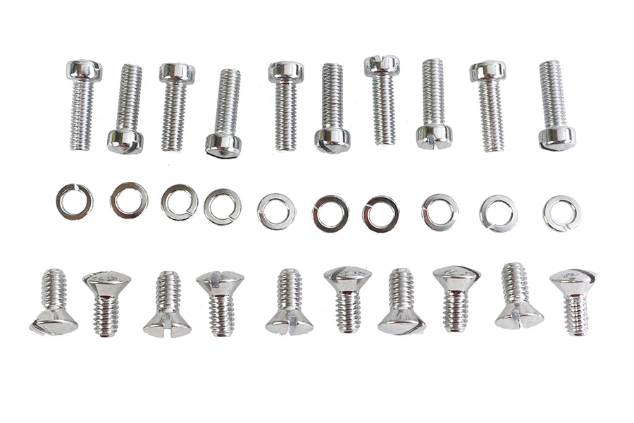 HARLEY Chrome Outer Primary Cover Screw Set Stock Fits 1936-1940 EL,   1941-1964 FL,   1937-1948 UL,