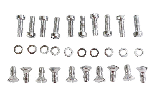 HARLEY Chrome Outer Primary Cover Screw Set Stock Fits 1936-1940 EL,   1941-1964 FL,   1937-1948 UL,