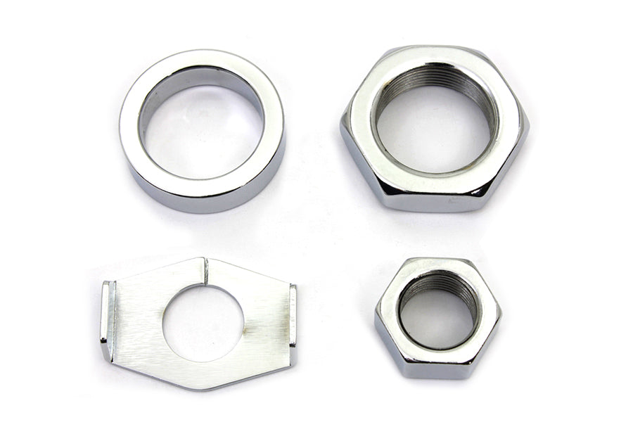 HARLEY Chrome Rear Axle Nut and Lock Kit Fits 1936-1940 EL,   1941-1972 FL,   1971-1972 FX,   1937-1