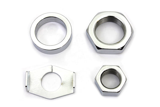 HARLEY Chrome Rear Axle Nut and Lock Kit Fits 1936-1940 EL,   1941-1972 FL,   1971-1972 FX,   1937-1