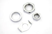 HARLEY Chrome Rear Axle Nut and Lock Kit Fits 1936-1940 EL,   1941-1972 FL,   1971-1972 FX,   1937-1