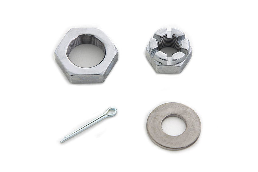 HARLEY Chrome Front Axle Nut Kit Fits 1930-1971 G,   1936-1940 EL,   1937-1948 UL,   1941-1971 FL,