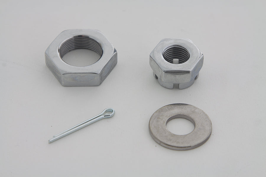 HARLEY Chrome Front Axle Nut Kit Fits 1930-1971 G,   1936-1940 EL,   1937-1948 UL,   1941-1971 FL,