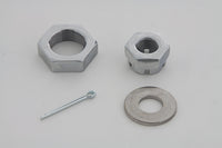 HARLEY Chrome Front Axle Nut Kit Fits 1930-1971 G,   1936-1940 EL,   1937-1948 UL,   1941-1971 FL,