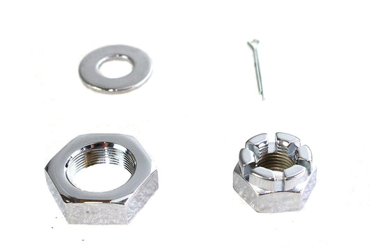 HARLEY Chrome Front Axle Nut Kit Fits 1930-1971 G,   1936-1940 EL,   1937-1948 UL,   1941-1971 FL,