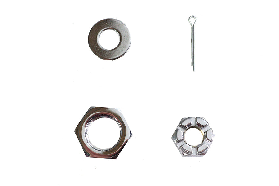 HARLEY Chrome Front Axle Nut Kit Fits 1930-1971 G,   1936-1940 EL,   1937-1948 UL,   1941-1971 FL,