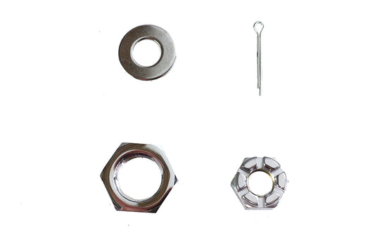 HARLEY Chrome Front Axle Nut Kit Fits 1930-1971 G,   1936-1940 EL,   1937-1948 UL,   1941-1971 FL,