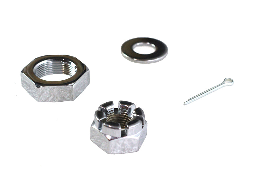 HARLEY Chrome Front Axle Nut Kit Fits 1930-1971 G,   1936-1940 EL,   1937-1948 UL,   1941-1971 FL,