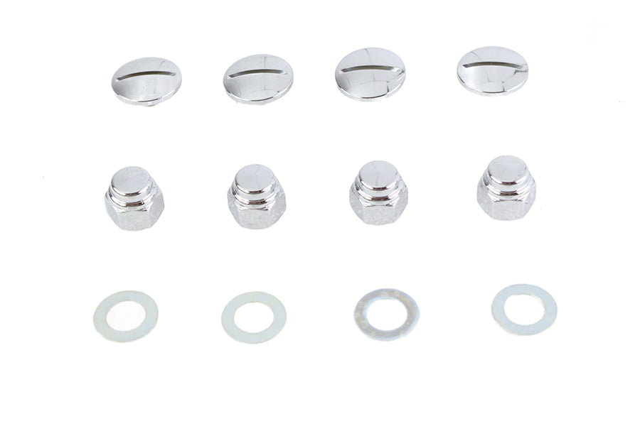 HARLEY Chrome Rocker Shaft End Cap Nut Slot Type Fits 1966-1970 FL,   1957-1970 XL,