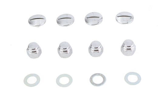 HARLEY Chrome Rocker Shaft End Cap Nut Slot Type Fits 1966-1970 FL,   1957-1970 XL,