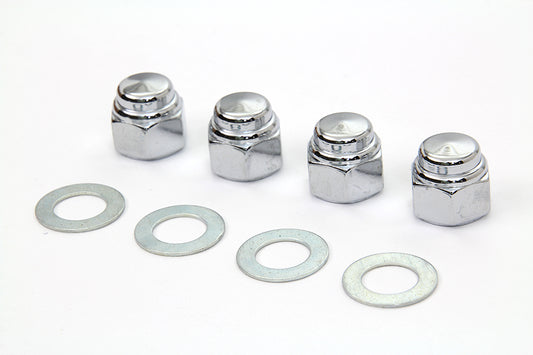 HARLEY Rocker Shaft Chrome End Cap Type Nut with Washers Fits 1966-1984 FL,   1971-1984 FX,   1979-1