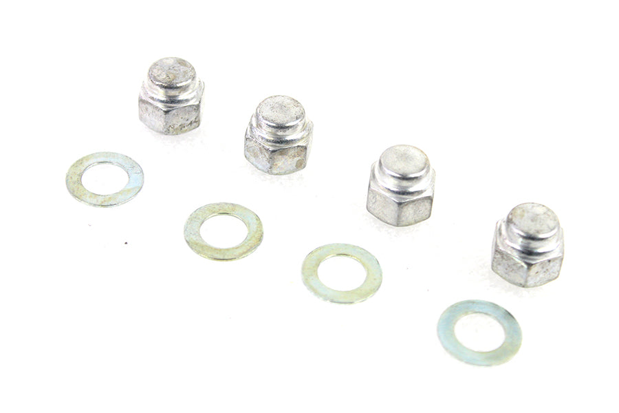 HARLEY Rocker Shaft Cadmium End Cap Type Nuts with Washers Fits 1966-1984 FL,   1971-1984 FX,   1979