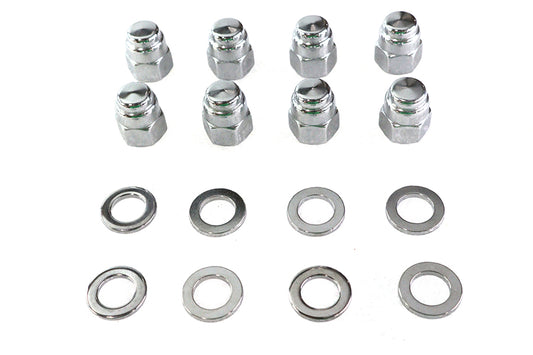HARLEY Cylinder Base Nut Kit Cap Chrome Fits 1941-1977 FL,   1971-1977 FX,   1936-1940 EL,