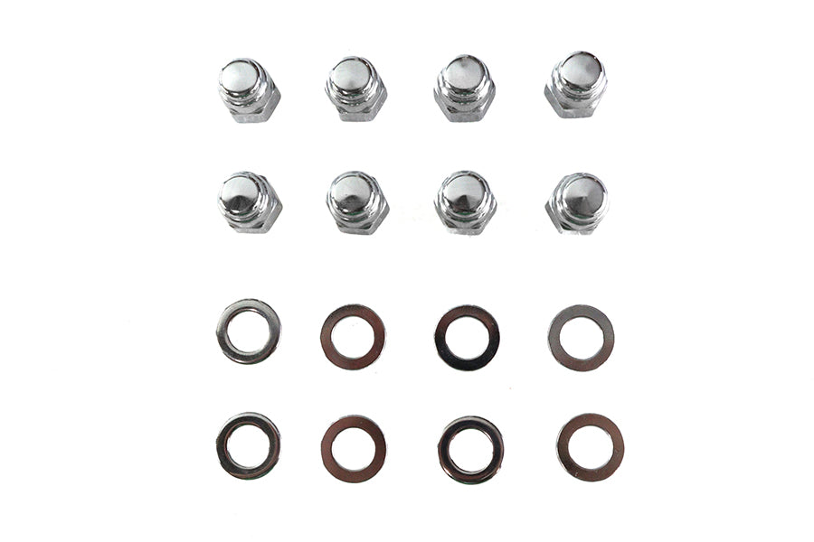 HARLEY Cylinder Base Nut Kit Cap Chrome Fits 1941-1977 FL,   1971-1977 FX,   1936-1940 EL,