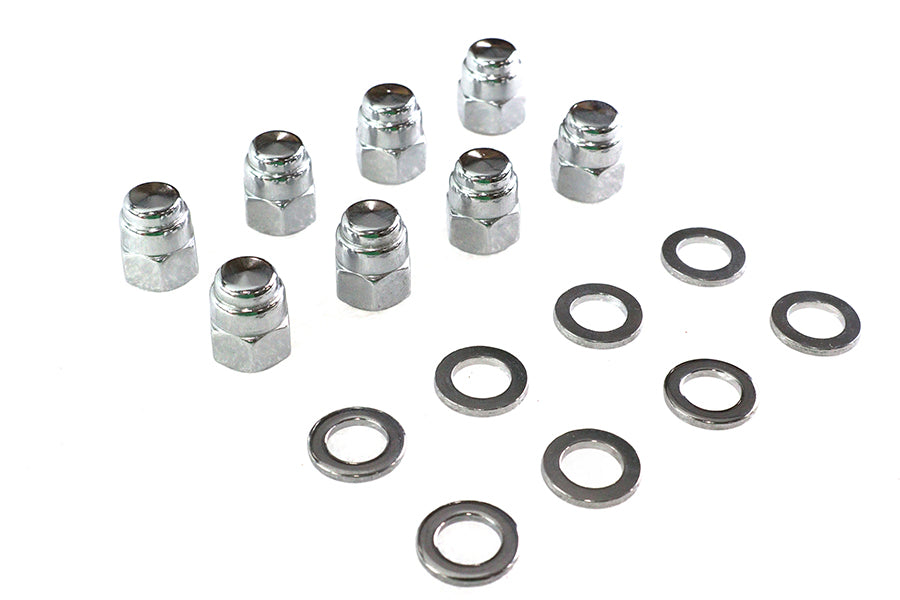HARLEY Cylinder Base Nut Kit Cap Chrome Fits 1941-1977 FL,   1971-1977 FX,   1936-1940 EL,