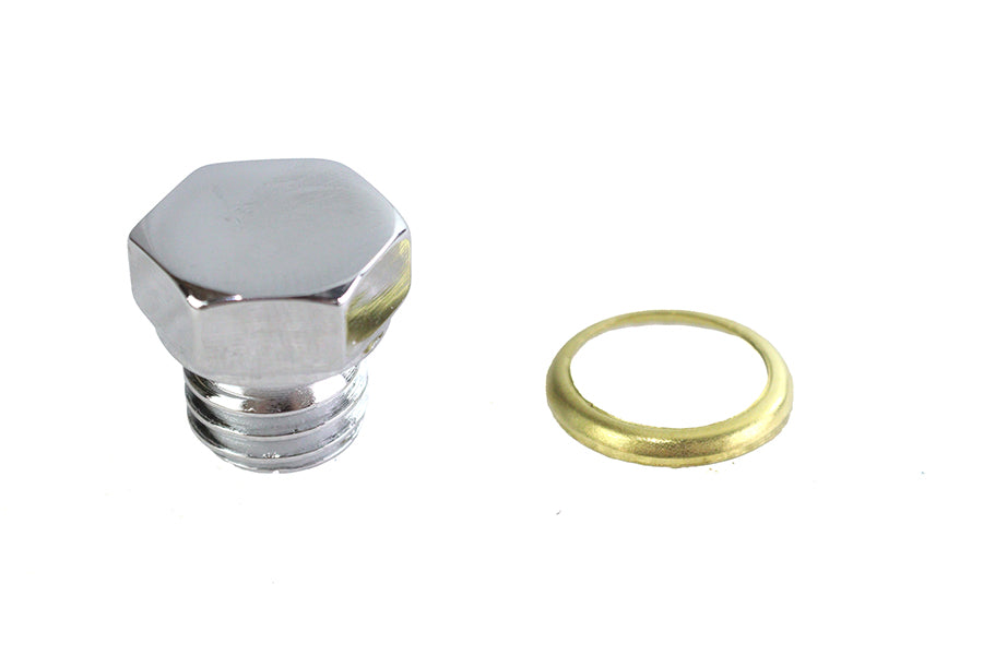 HARLEY Transmission Engine Drain Plug 1/2 inch X 13 Thread Chrome Fits 1941-1984 FL, Transmission 19