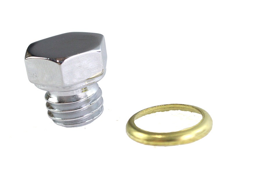 HARLEY Transmission Engine Drain Plug 1/2 inch X 13 Thread Chrome Fits 1941-1984 FL, Transmission 19
