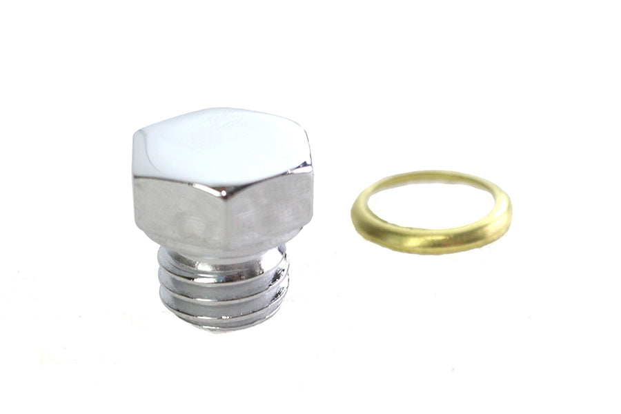 HARLEY Transmission Engine Drain Plug 1/2 inch X 13 Thread Chrome Fits 1941-1984 FL, Transmission 19