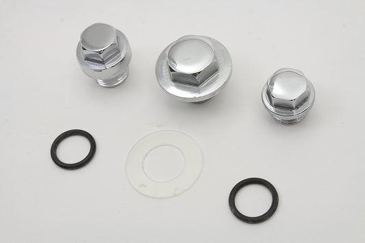 HARLEY Oil Pump Screen Relief Plug Set Chrome Fits 1970-1980 FL,   1971-1980 FX,