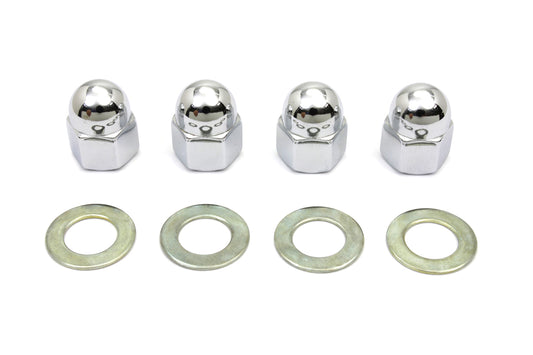 HARLEY Rocker Arm Shaft Chrome Acorn Nut and Washer Fits 1966-1984 FL,   1971-1984 FX,   1979-1983 F