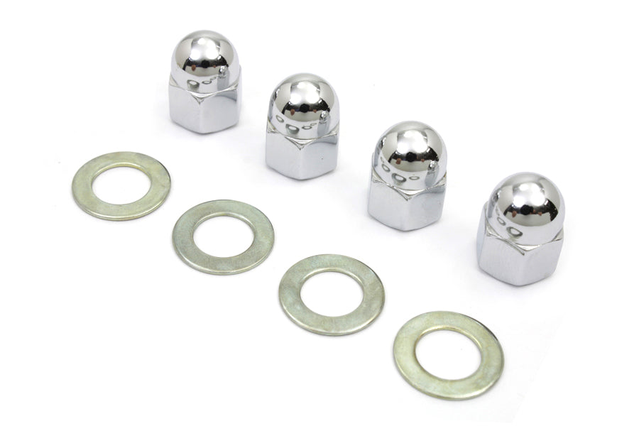 HARLEY Rocker Arm Shaft Chrome Acorn Nut and Washer Fits 1966-1984 FL,   1971-1984 FX,   1979-1983 F