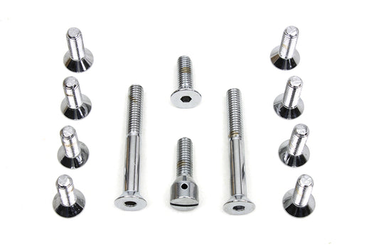 HARLEY Transmission Top Cover Screw Kit Chrome Fits 1965-1978 FL,   1971-1978 FX,