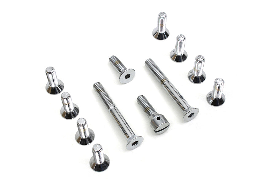 HARLEY Transmission Top Cover Screw Kit Chrome Fits 1965-1978 FL,   1971-1978 FX,