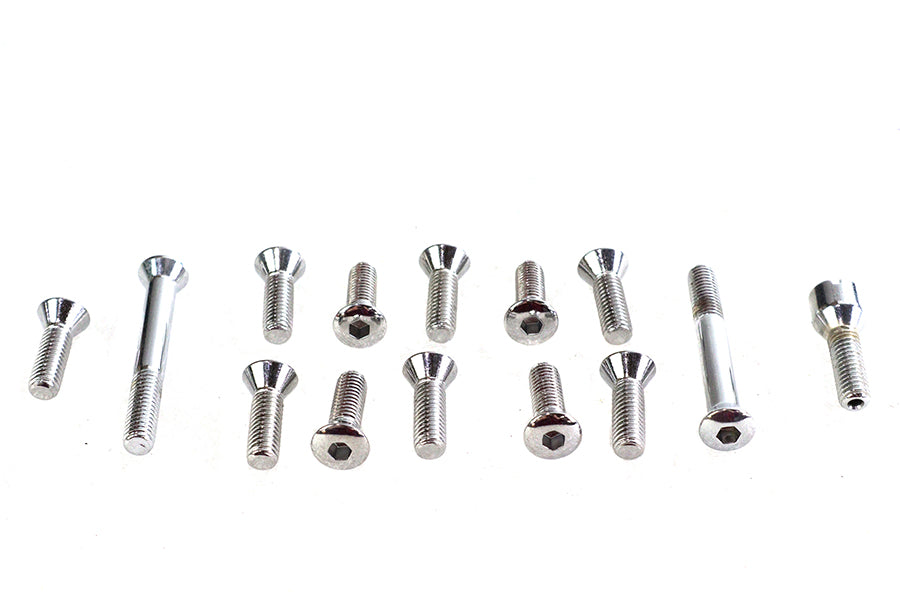 HARLEY Transmission Top Cover Screw Kit Chrome Fits 1941-1964 FL,   1936-1940 EL,   1937-1948 UL,