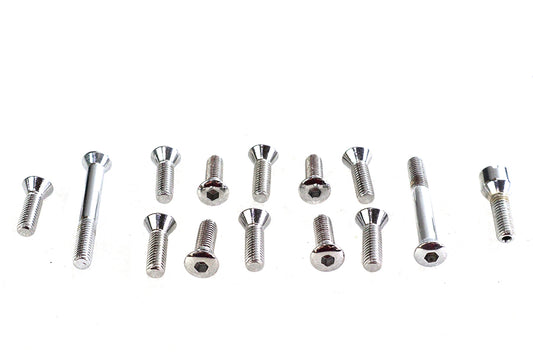 HARLEY Transmission Top Cover Screw Kit Chrome Fits 1941-1964 FL,   1936-1940 EL,   1937-1948 UL,