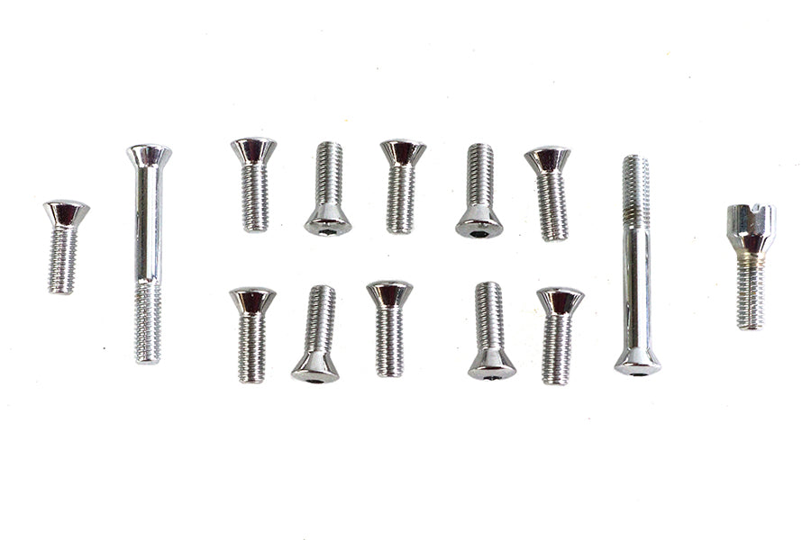 HARLEY Transmission Top Cover Screw Kit Chrome Fits 1941-1964 FL,   1936-1940 EL,   1937-1948 UL,