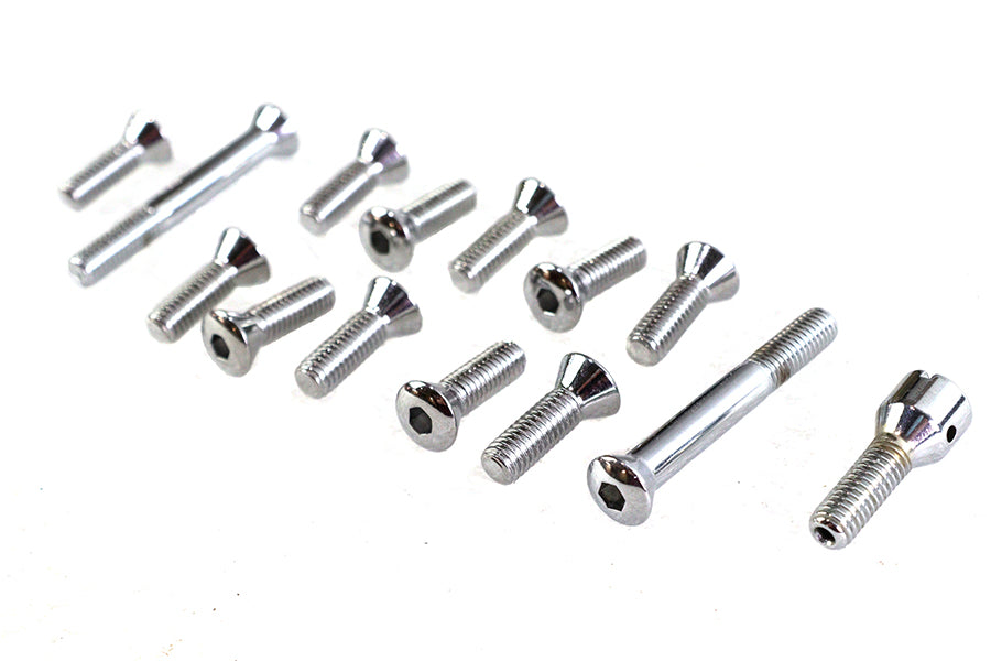 HARLEY Transmission Top Cover Screw Kit Chrome Fits 1941-1964 FL,   1936-1940 EL,   1937-1948 UL,