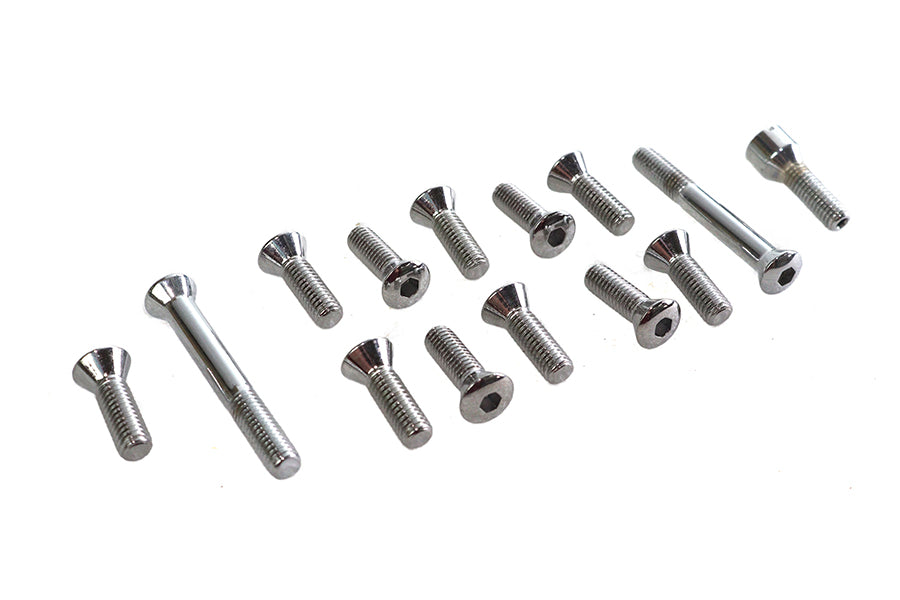 HARLEY Transmission Top Cover Screw Kit Chrome Fits 1941-1964 FL,   1936-1940 EL,   1937-1948 UL,