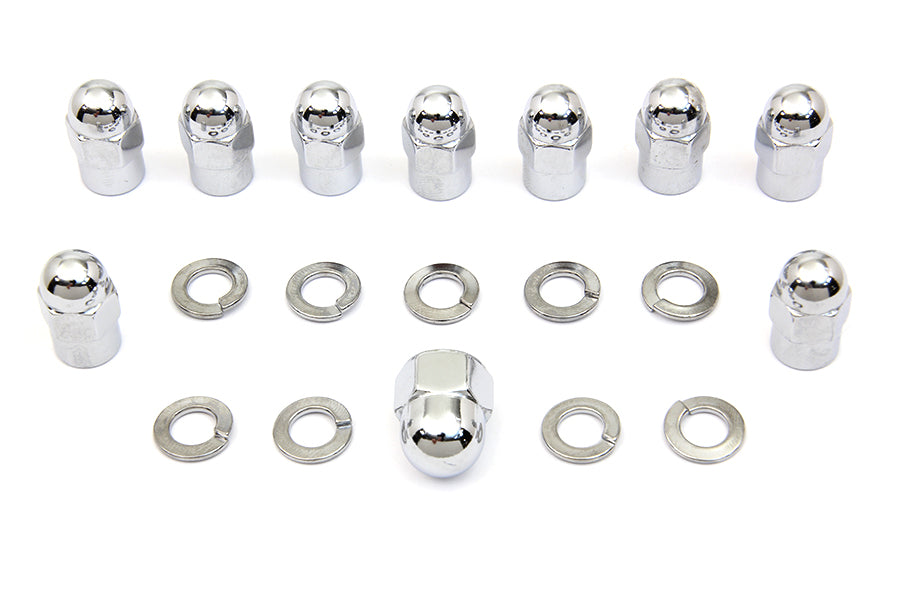HARLEY Chrome Transmission Side Cover Nut Kit Fits 1936-1940 EL,   1937-1948 UL,   1941-1984 FL,   1